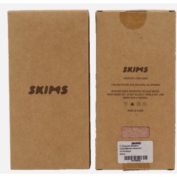 Skims Everyday Crew Socks, One Pair, Sienna, Medium, NWT - Picture 2 of 3